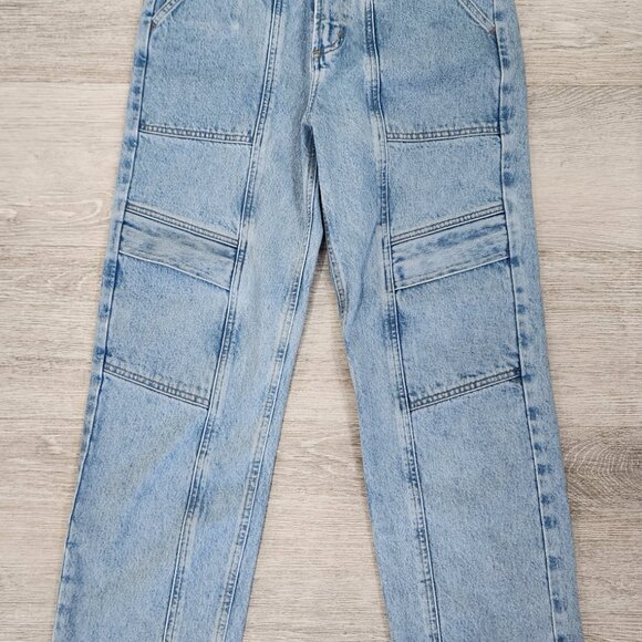 Agolde Cargo Jeans Cooper Light Wash Organic Denim Utility Carpenter Women's 26 - Picture 3 of 11